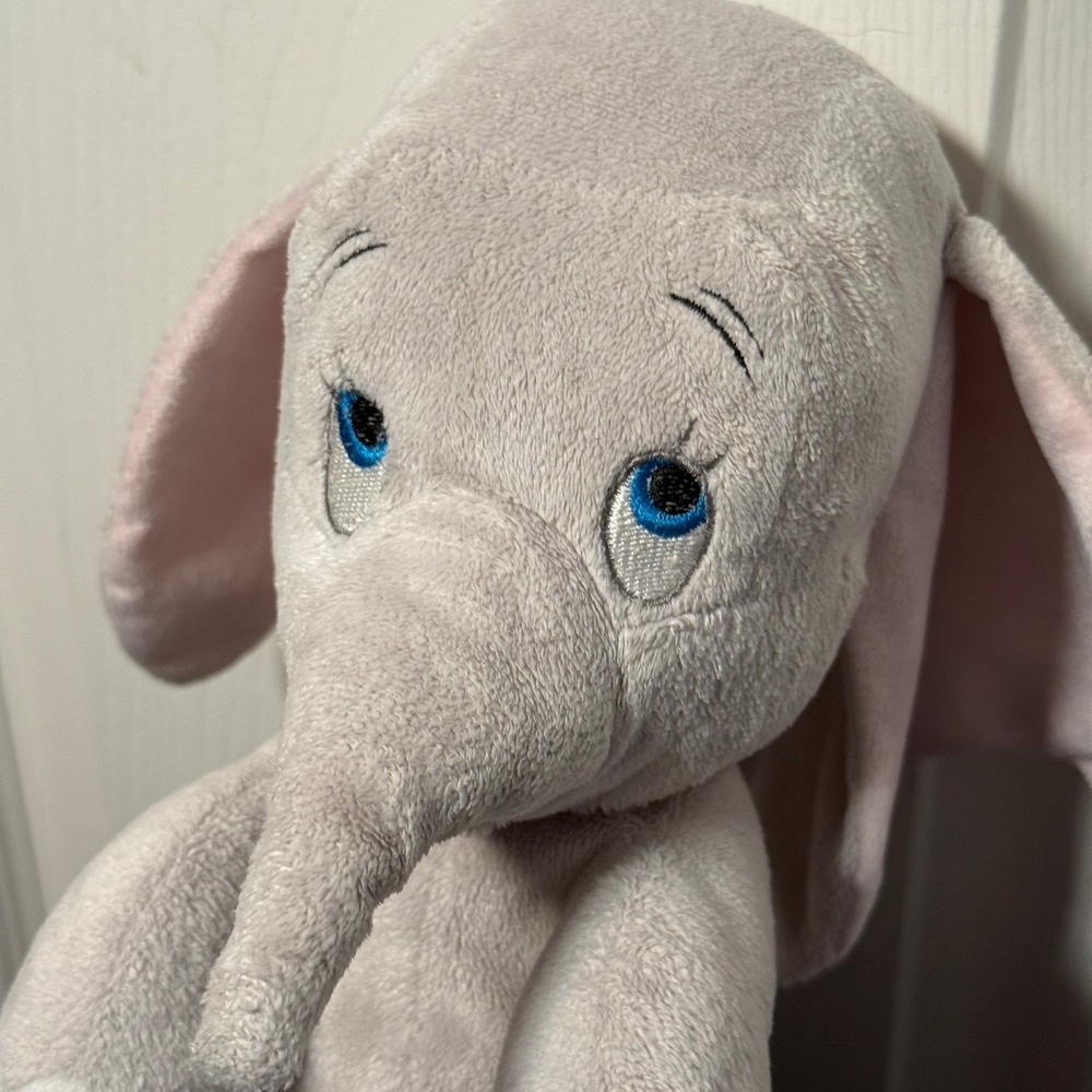 Disney Dumbo Elephant Plush Stuffed Animal 10" Pink Ears Blue Eyes - Picture 2 of 10